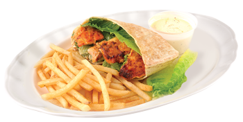 Chicken wrap w/fries